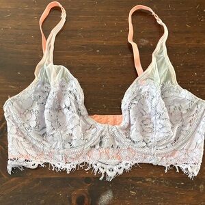 Dora Larsen Ladies Delicate Lace Bralette in Lavender and Peach-32DD/E